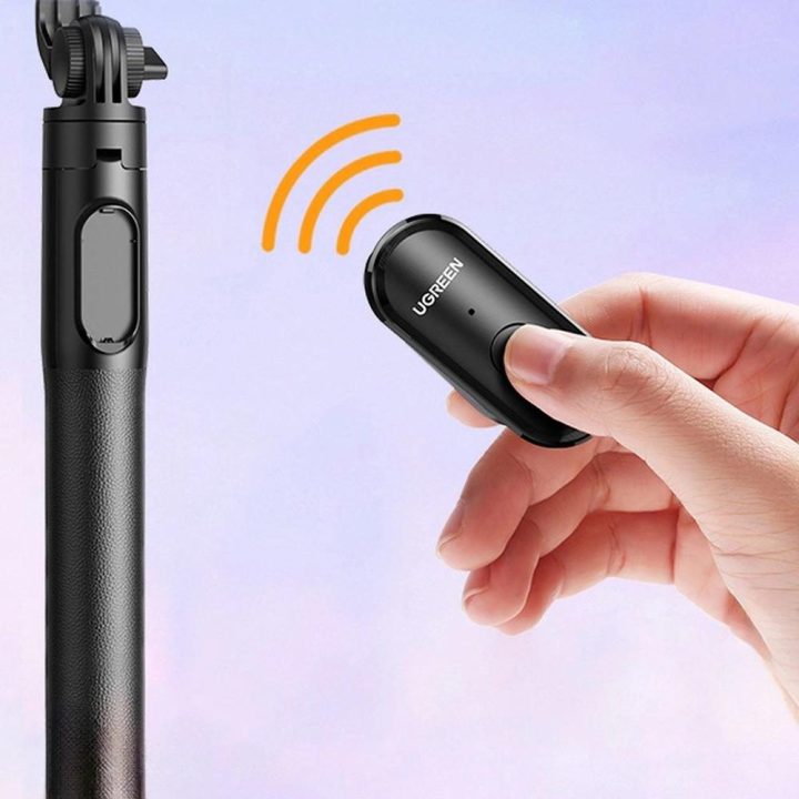 Selfie lazda / teleskopinė lazda su stovu ir Bluetooth nuotolinio valdymo pulteliu 1,5 m LP586 - juoda
