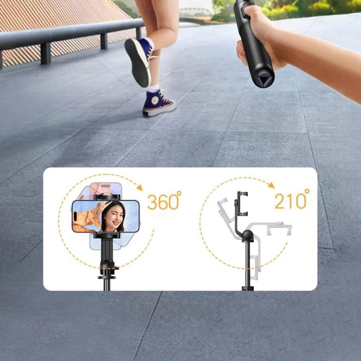 Selfie lazda / teleskopinė lazda su stovu ir Bluetooth nuotolinio valdymo pulteliu 1,5 m LP586 - juoda