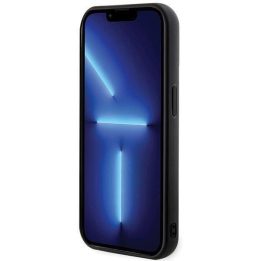 iPhone 15 Pro Max Karl Lagerfeld 3D guminis blizgus dėklas su logotipu - juodas