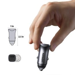 greitasis automobilinis įkroviklis USB C 30W PD PPS pilkos spalvos (CD130)