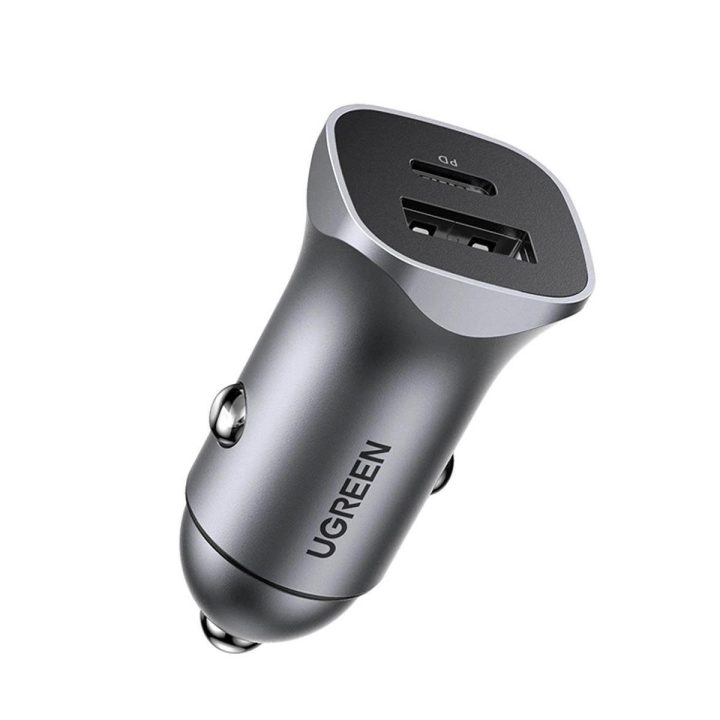 greitasis automobilinis įkroviklis USB C 30W PD PPS pilkos spalvos (CD130)