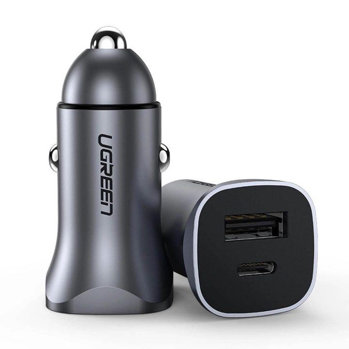 greitasis automobilinis įkroviklis USB C 30W PD PPS pilkos spalvos (CD130)