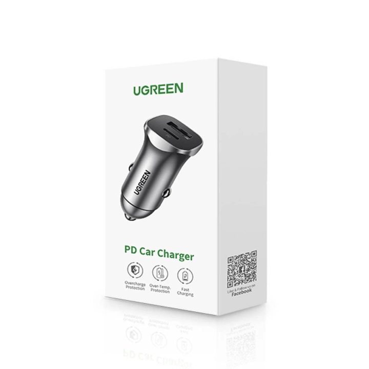 greitasis automobilinis įkroviklis USB C 30W PD PPS pilkos spalvos (CD130)