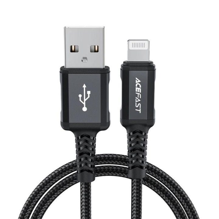 kabelis MFI USB - Lightning 1,8 m, 2,4 A, juodas (C4-02 A Black)