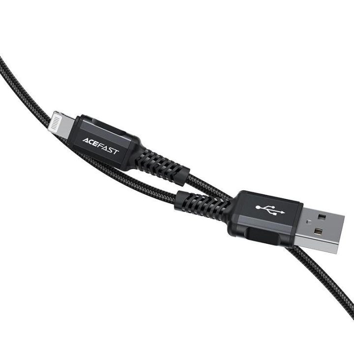 kabelis MFI USB - Lightning 1,8 m, 2,4 A, juodas (C4-02 A Black)