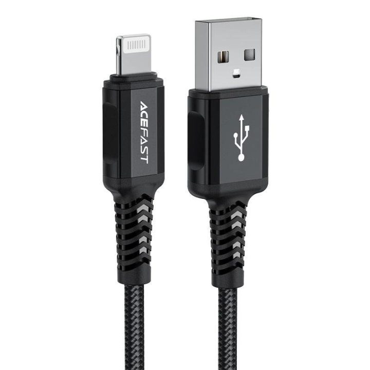 kabelis MFI USB - Lightning 1,8 m, 2,4 A, juodas (C4-02 A Black)