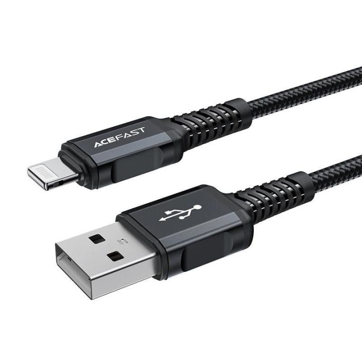 kabelis MFI USB - Lightning 1,8 m, 2,4 A, juodas (C4-02 A Black)