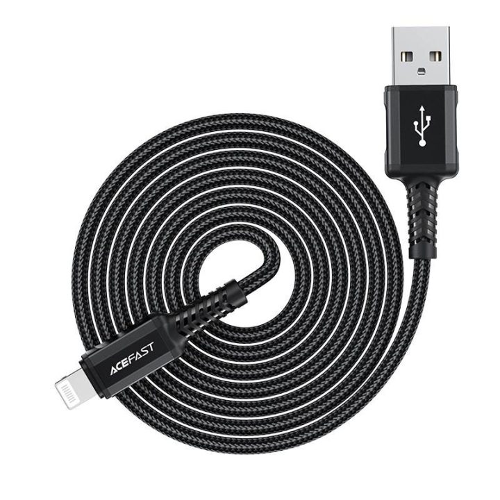kabelis MFI USB - Lightning 1,8 m, 2,4 A, juodas (C4-02 A Black)