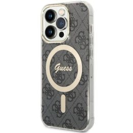 Guess 4G MagSafe dėklas iPhone 14 Pro - juodas