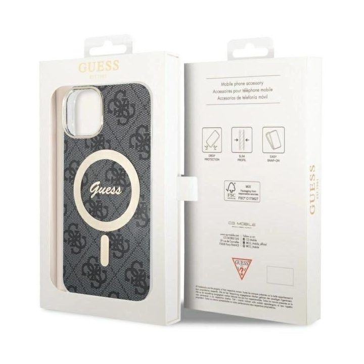 Guess 4G MagSafe dėklas iPhone 14 - juodas