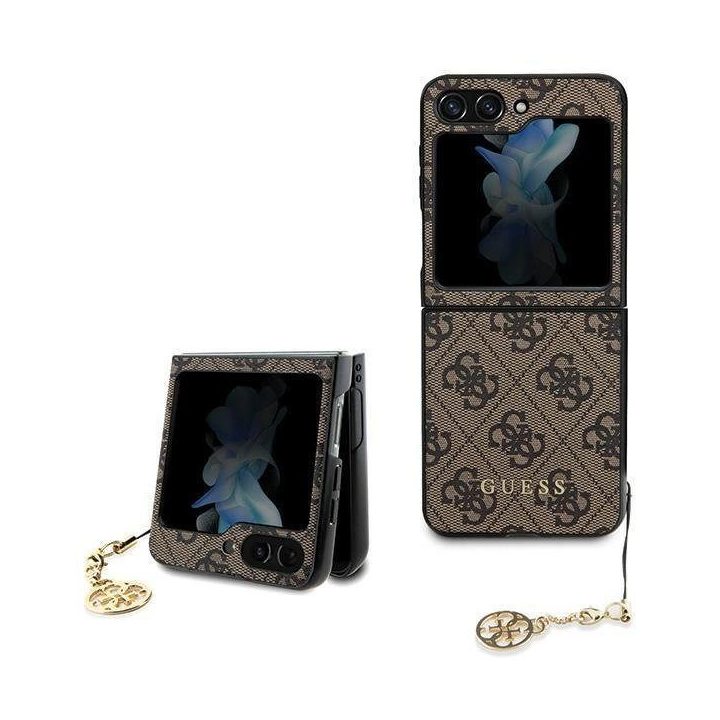 Guess 4G Charms Collection dėklas Samsung Galaxy Z Flip 5 - rudas