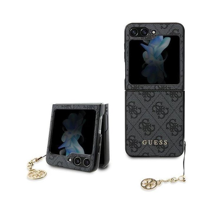 Guess 4G Charms Collection dėklas Samsung Galaxy Z Flip 5 - pilkas
