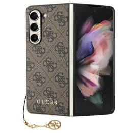 Guess GUHCZFD5GF4GBR F946 Z Fold5 rudos/rudos spalvos kietas dėklas 4G Charms Collection