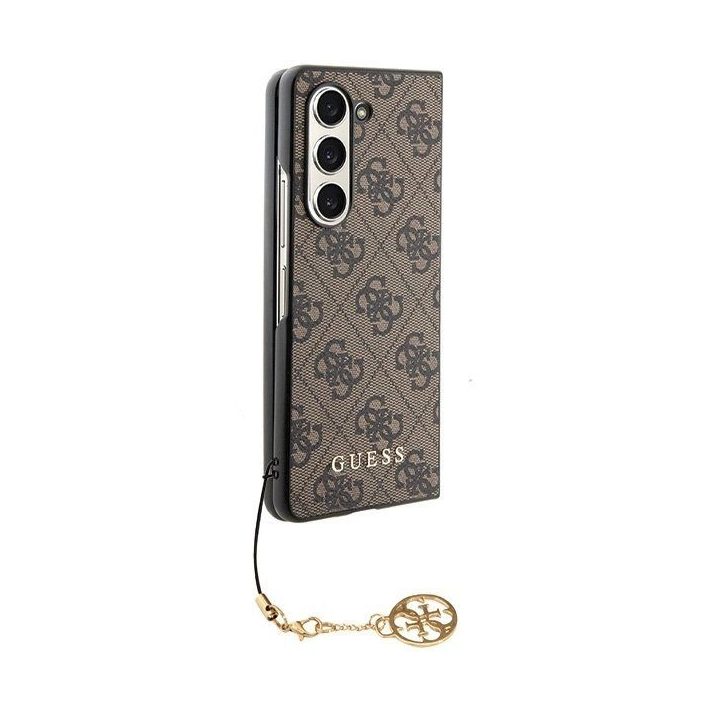 Guess GUHCZFD5GF4GBR F946 Z Fold5 rudos/rudos spalvos kietas dėklas 4G Charms Collection