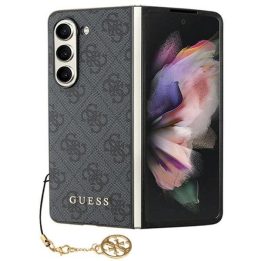 Guess GUHCZFD5GF4GGR F946 Z Fold5 pilkas/pilkas kietas dėklas 4G Charms Collection