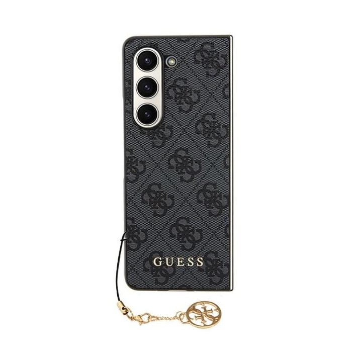 Guess GUHCZFD5GF4GGR F946 Z Fold5 pilkas/pilkas kietas dėklas 4G Charms Collection
