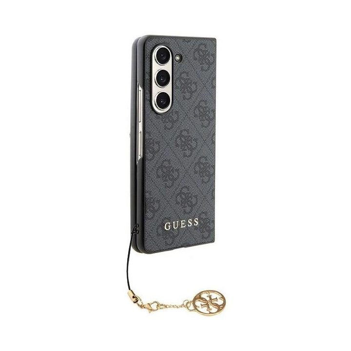 Guess GUHCZFD5GF4GGR F946 Z Fold5 pilkas/pilkas kietas dėklas 4G Charms Collection