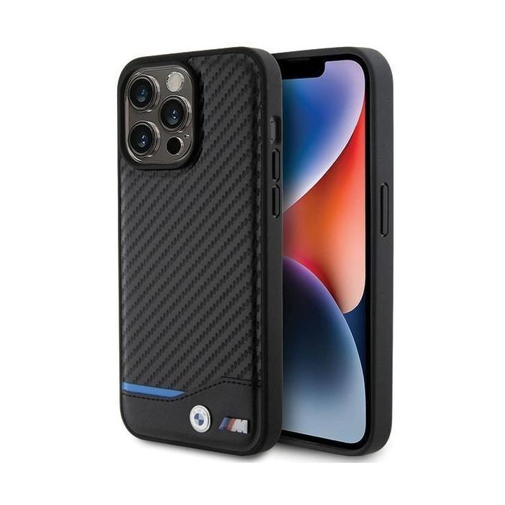 iPhone 15 Pro Max - juodas BMW odinis Carbon dėklas