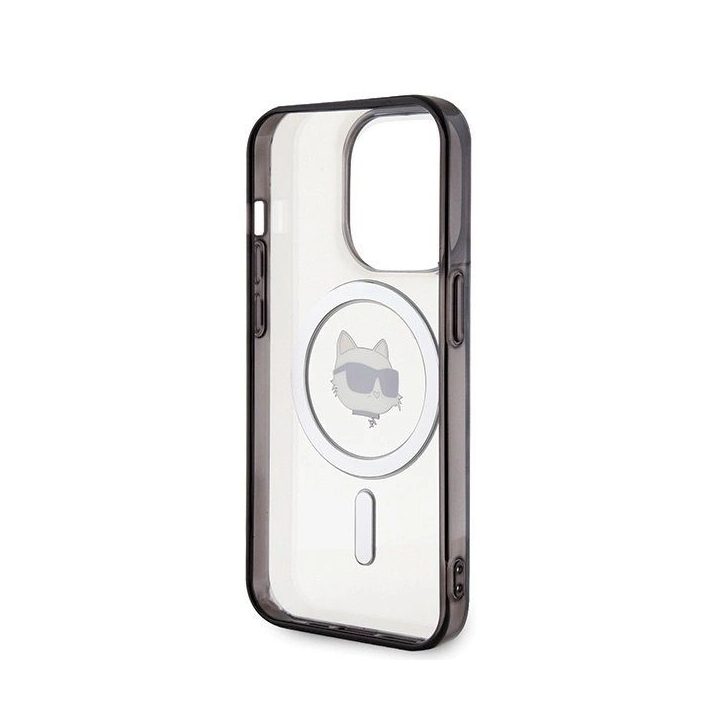 iPhone 15 Pro - skaidrus Karl Lagerfeld IML Choupette's Head MagSafe dėklas