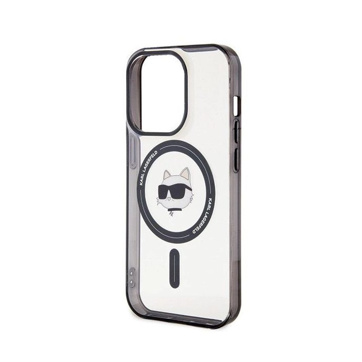 iPhone 15 Pro - skaidrus Karl Lagerfeld IML Choupette's Head MagSafe dėklas