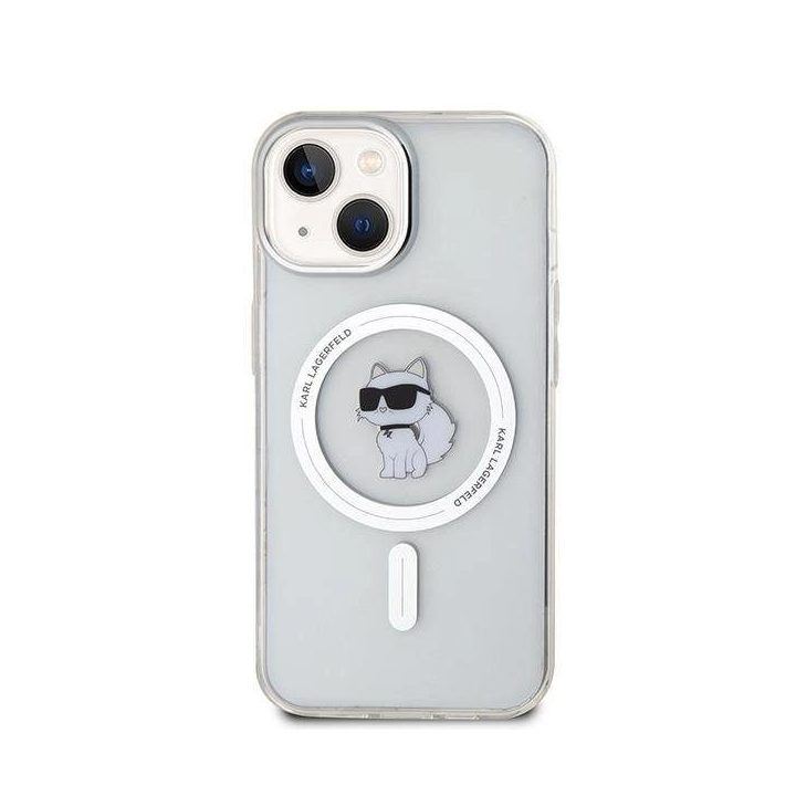 iPhone 15 - skaidrus Karl Lagerfeld IML Choupette MagSafe dėklas