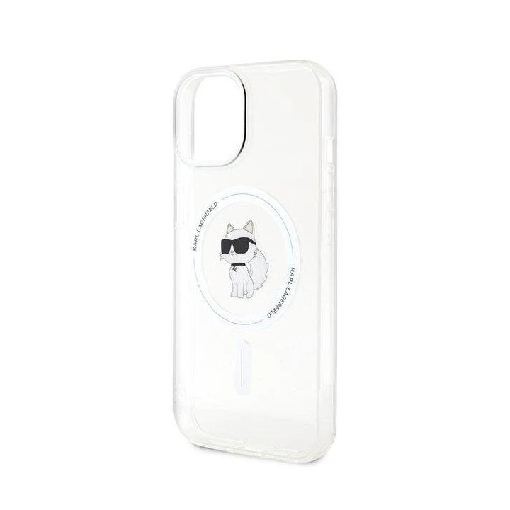 iPhone 15 - skaidrus Karl Lagerfeld IML Choupette MagSafe dėklas