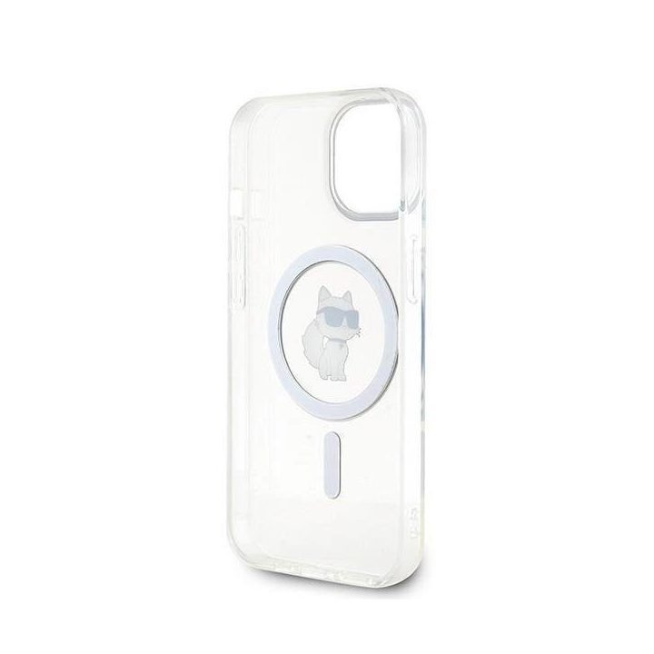 iPhone 15 - skaidrus Karl Lagerfeld IML Choupette MagSafe dėklas