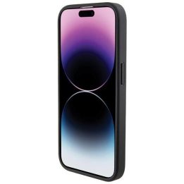 BMW Grip Stand Smooth & Perforated dėklas iPhone 15 Pro - juodas