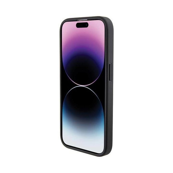 BMW Grip Stand Smooth & Perforated dėklas iPhone 15 Pro - juodas