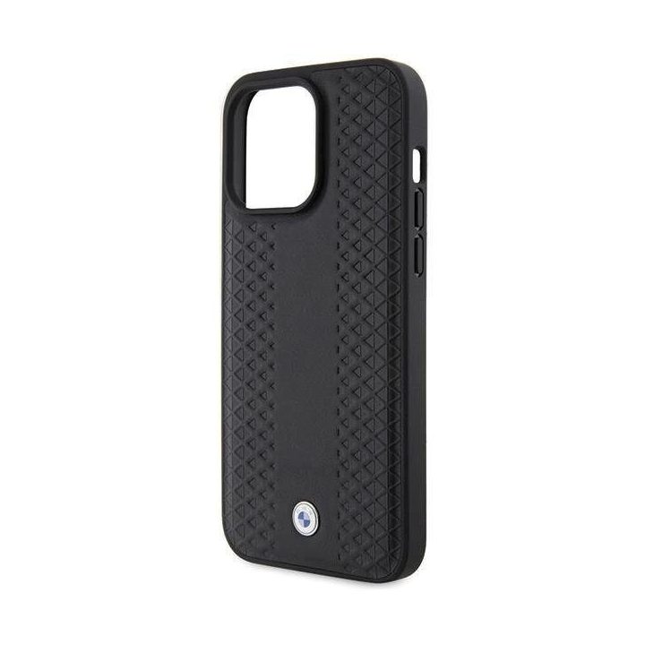 iPhone 15 Pro Max - juodas BMW odinis deimantinio rašto dėklas