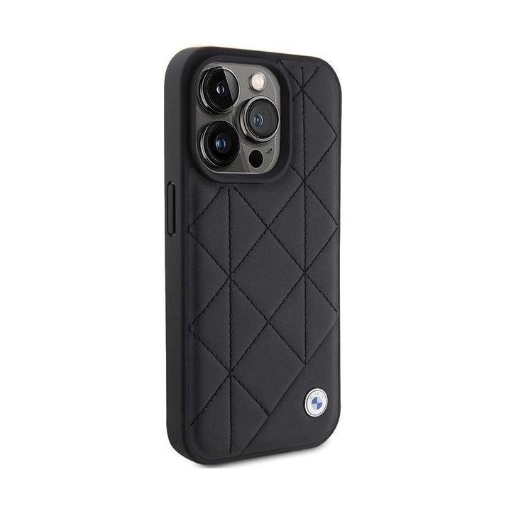 iPhone 15 Pro Max - juodas BMW odinis dygsniuotas dėklas