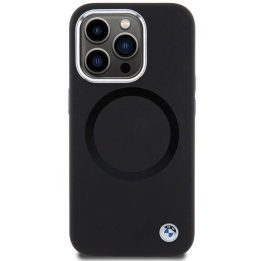 iPhone 15 Pro - juodas BMW Signature Liquid Silicone MagSafe dėklas