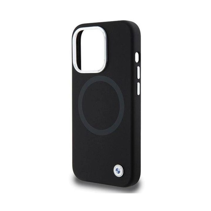 iPhone 15 Pro - juodas BMW Signature Liquid Silicone MagSafe dėklas