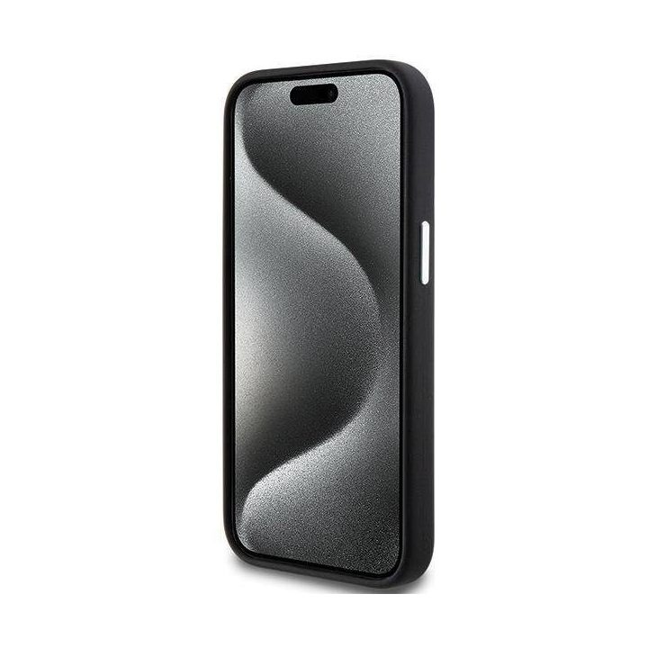 iPhone 15 - juodas BMW Signature Liquid Silicone MagSafe dėklas