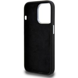 iPhone 15 Pro Max - juodas BMW Signature Liquid Silicone MagSafe dėklas