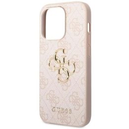 iPhone 15 Pro - rožinis Guess 4G Big Metal Logo dėklas