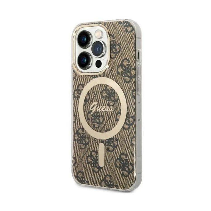 iPhone 14 Pro 6.1 rudos/rudos spalvos Guess GUHMP14LH4STW deklas 4G MagSafe