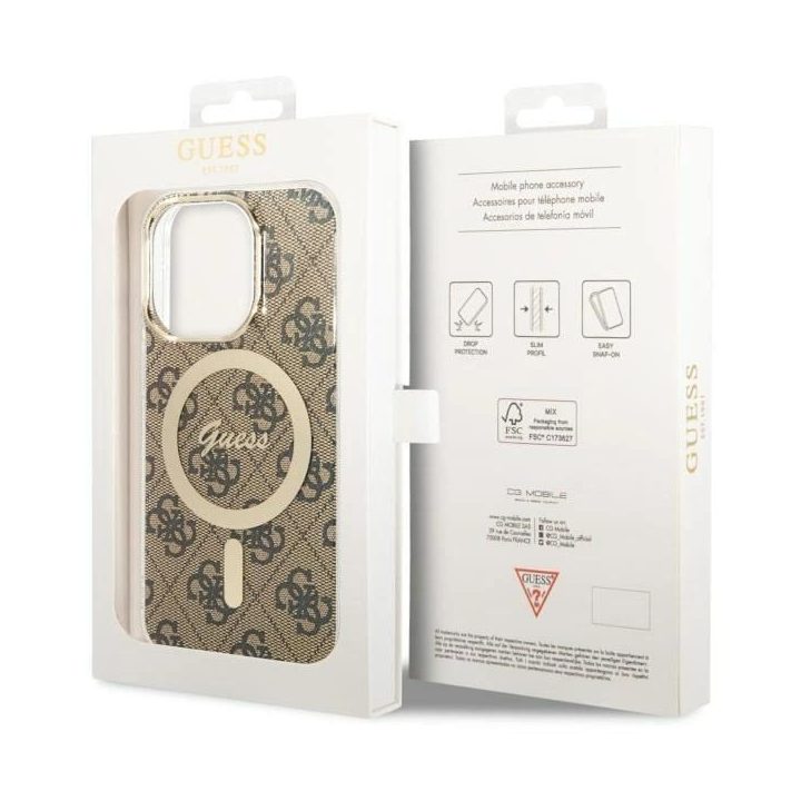 iPhone 14 Pro 6.1 rudos/rudos spalvos Guess GUHMP14LH4STW deklas 4G MagSafe
