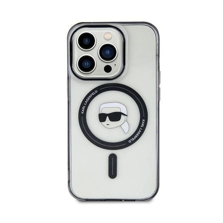 iPhone 15 Plus 6,7 Karl Lagerfeld KLHMP15MHKHNOTK permatomas deklas IML Karl`s Head MagSafe
