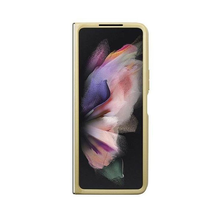 Samsung Galaxy Z Fold 5 - aukso spalvos Guess Glitter Script dėklas, skirtas