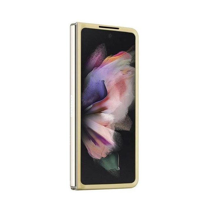 Samsung Galaxy Z Fold 5 - aukso spalvos Guess Glitter Script dėklas, skirtas