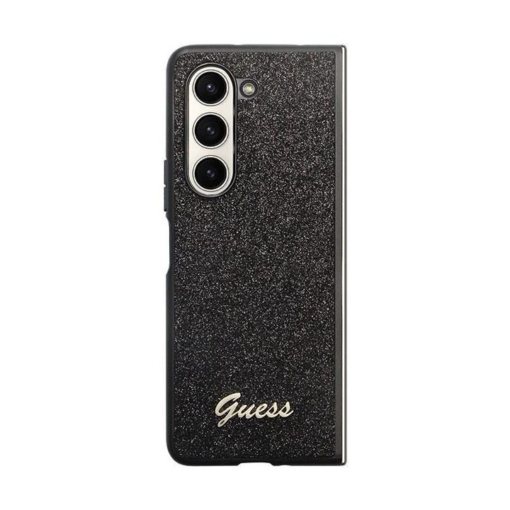 Samsung Galaxy Z Fold 5 - juodas Guess Glitter Script dėklas, skirtas
