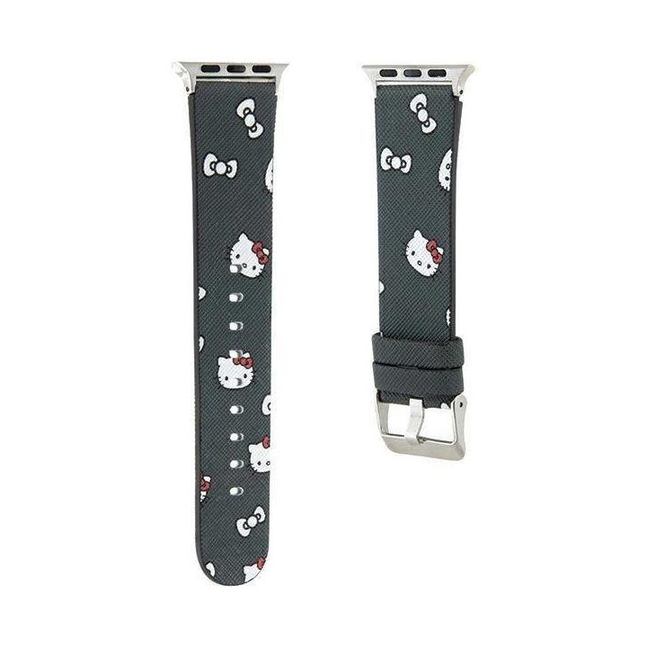 Hello Kitty galvutės ir lankelių modelio dirželis Apple Watch 38/40/41 mm - Juodas