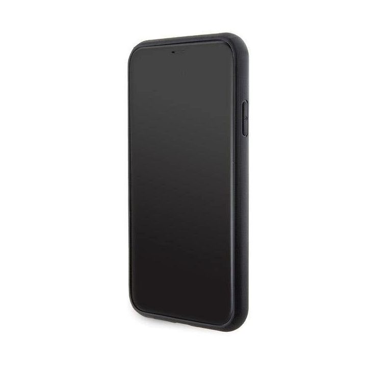 iPhone 11 / Xr - juodas Karl Lagerfeld Gripstand Saffiano Choupette Pins dėklas
