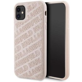 iPhone 11 / Xr - rožinis Karl Lagerfeld dygsniuotas K modelio dėklas