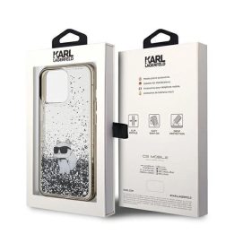 iPhone 13 Pro / 13 - skaidrus Karl Lagerfeld Liquid Glitter Choupette dėklas