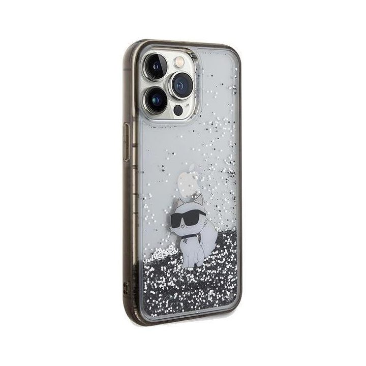 iPhone 13 Pro / 13 - skaidrus Karl Lagerfeld Liquid Glitter Choupette dėklas