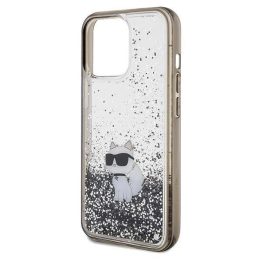 iPhone 13 Pro Max - skaidrus Karl Lagerfeld Liquid Glitter Choupette dėklas