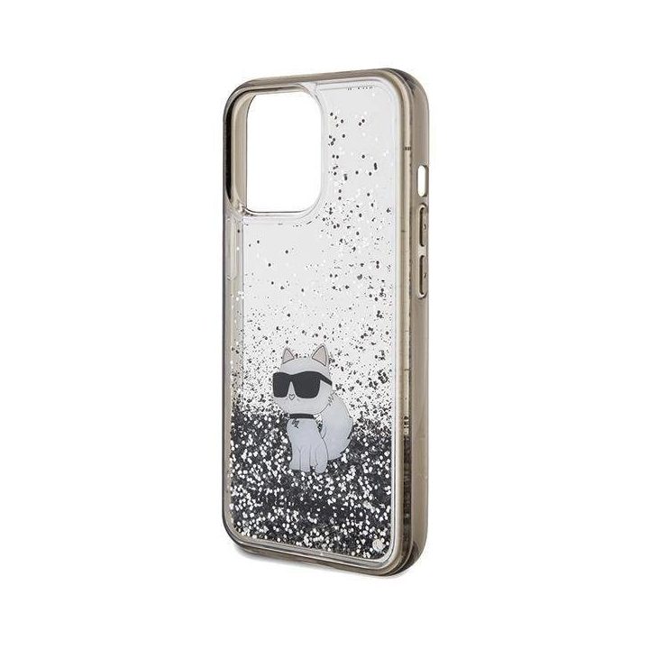 iPhone 13 Pro Max - skaidrus Karl Lagerfeld Liquid Glitter Choupette dėklas