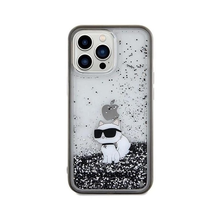 iPhone 13 Pro Max - skaidrus Karl Lagerfeld Liquid Glitter Choupette dėklas